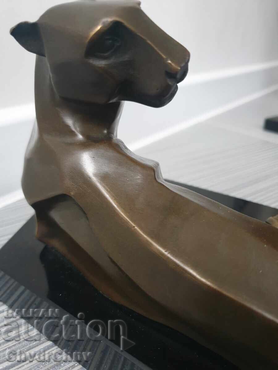 Statuetă Milo 30cm-5kg/sculptură bronz leu/figură - 5