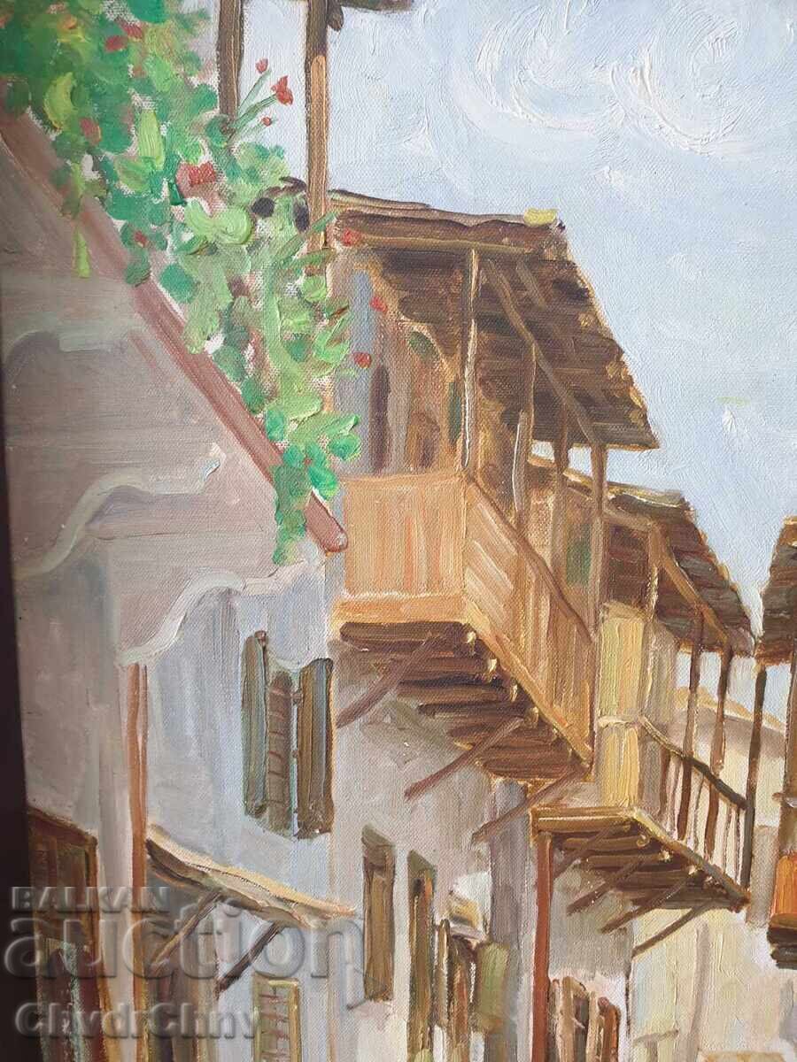Greek oil painting on canvas / Revival houses / Kazakos - 5
