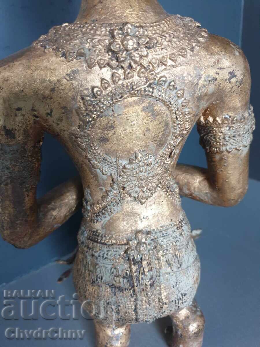 Figură budistă/sculptură asiatică-thailandeză din bronz - 7