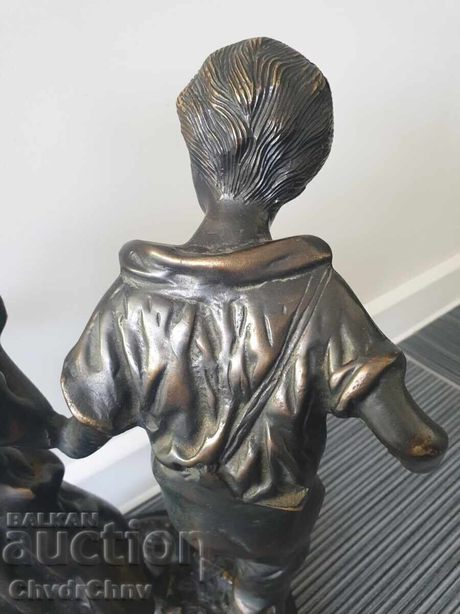 Marea sculptură veche franceză din bronz - figură / Moreau - 5