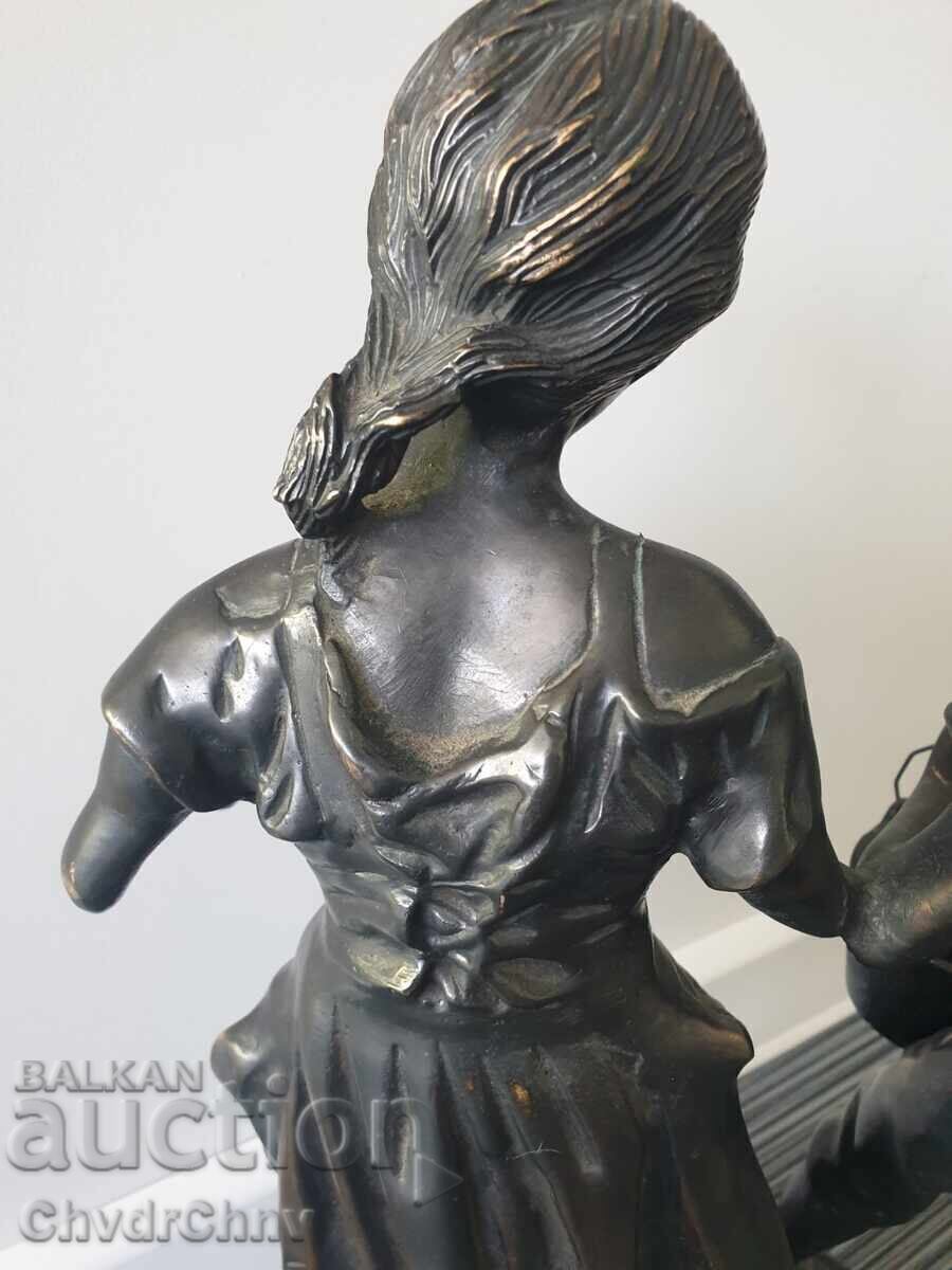 Marea sculptură veche franceză din bronz - figură / Moreau - 6