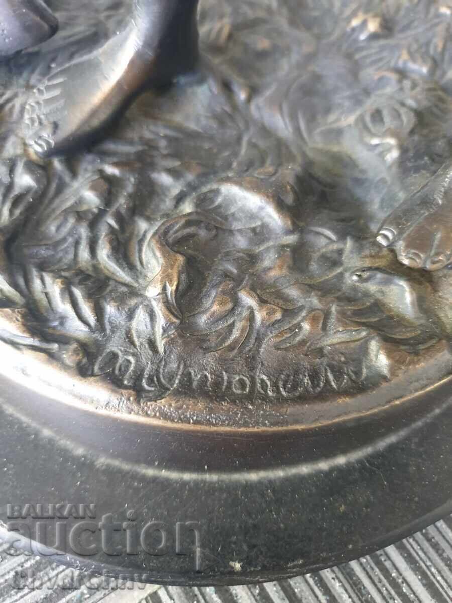 Marea sculptură veche franceză din bronz - figură / Moreau - 7