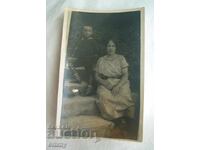 Fotografie veche 1925 - femeie și copil, Băile minerale Sliven