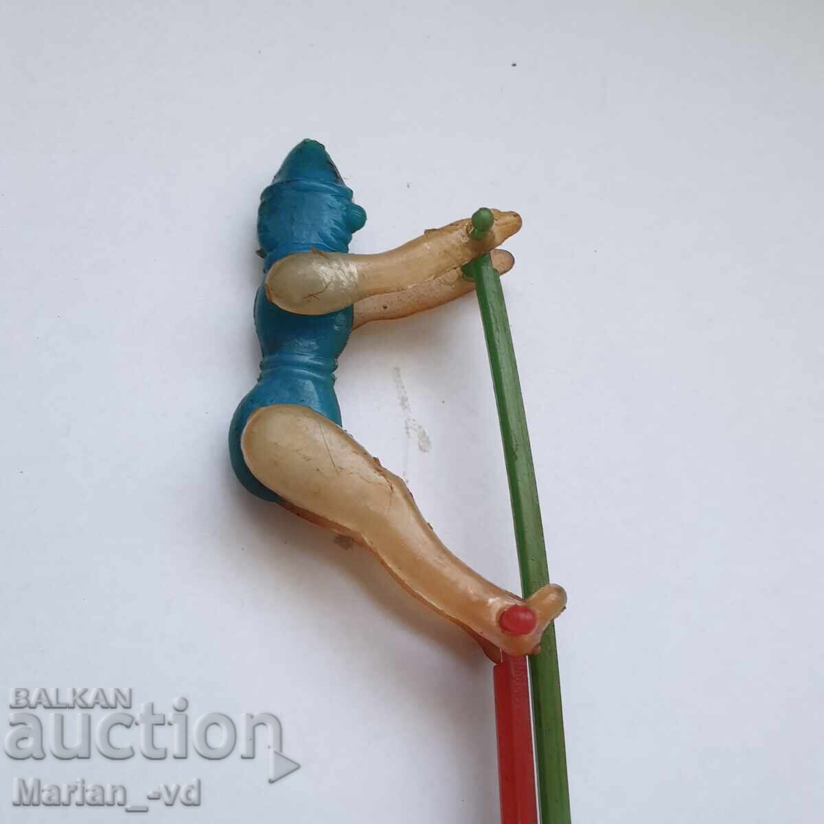 Auction  Mechanical Plastic Toy from the 80s, Acrobat Stick