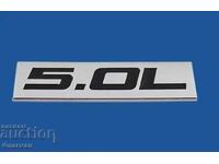 Embleme din aluminiu ”5.0 L” - 75 mm./20 mm