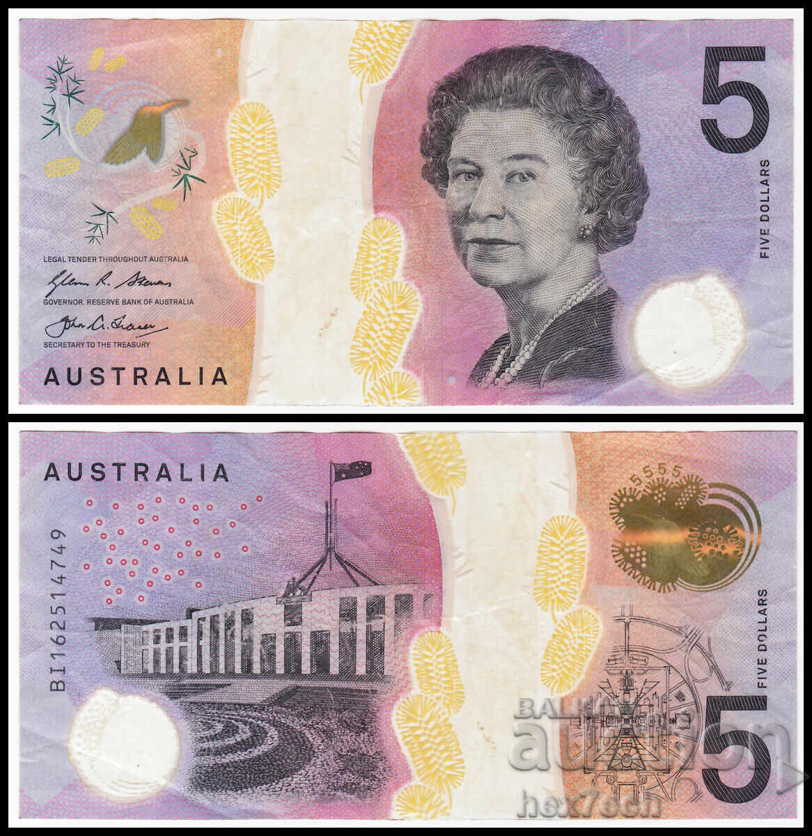 ❤️ ⭐ Австралия 2016 5 долара полимер ⭐ ❤️ ❤️ ⭐ Австралия 2016 5 долара полимер ⭐ ❤️