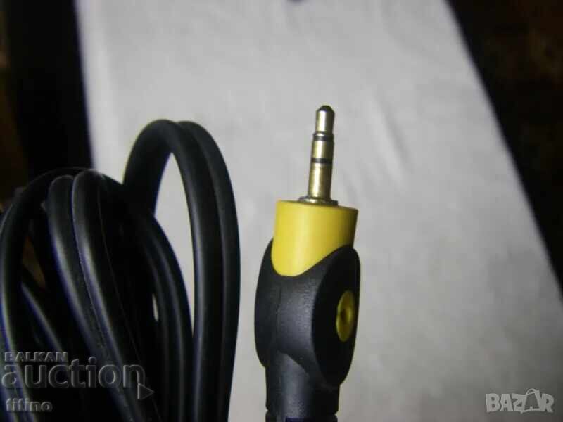 Thick audio cable with 3.5mm stereo jack black - 3 meters with price 3.00 BGN | € 1.53