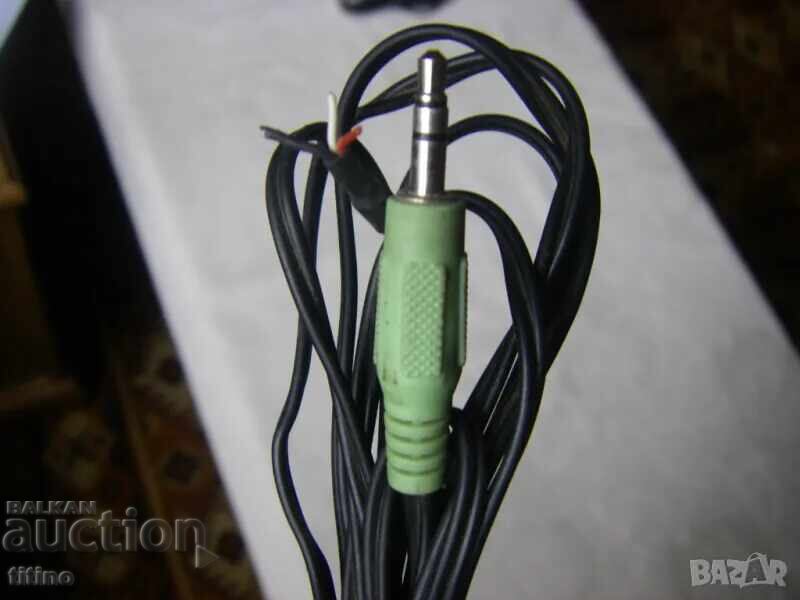 Audio cable with 3.5mm stereo jack black 1.5 meters with price 2.00 BGN | € 1.02