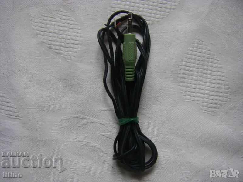 Audio cable with 3.5mm stereo jack black 1.5 meters