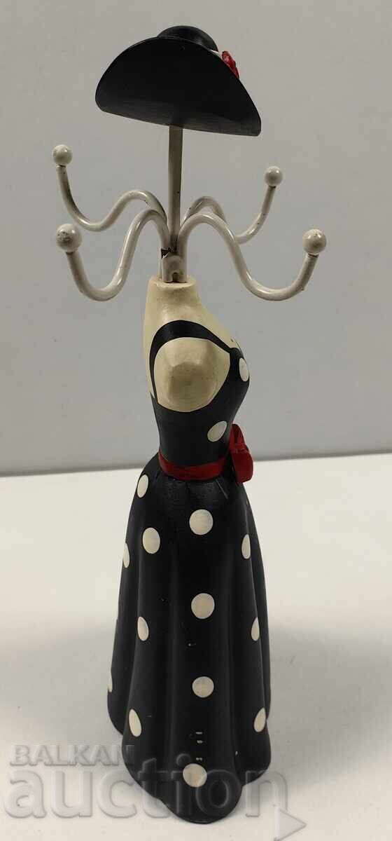 Auction  OLD WOODEN JEWELRY STAND RING RINGS JEWELRY