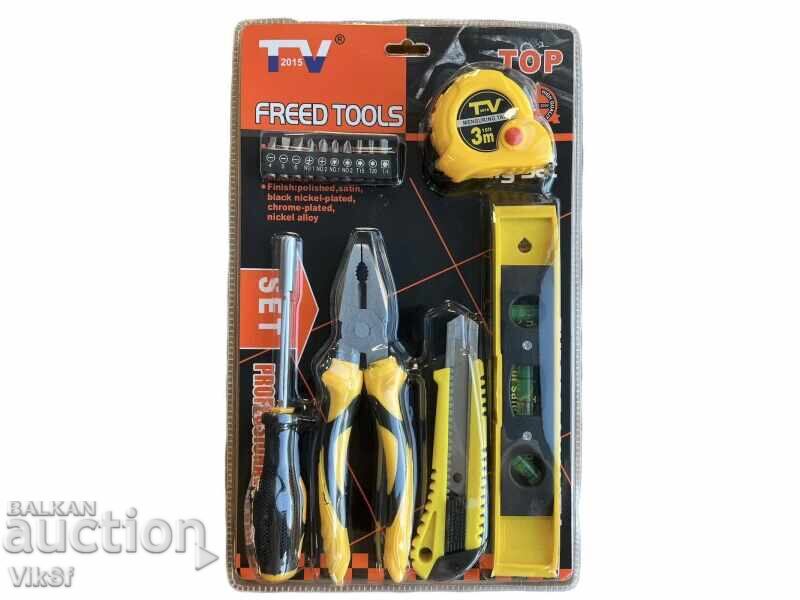 15-in-1 Tool Kit Screwdriver, Level, Pliers, Tape Measure