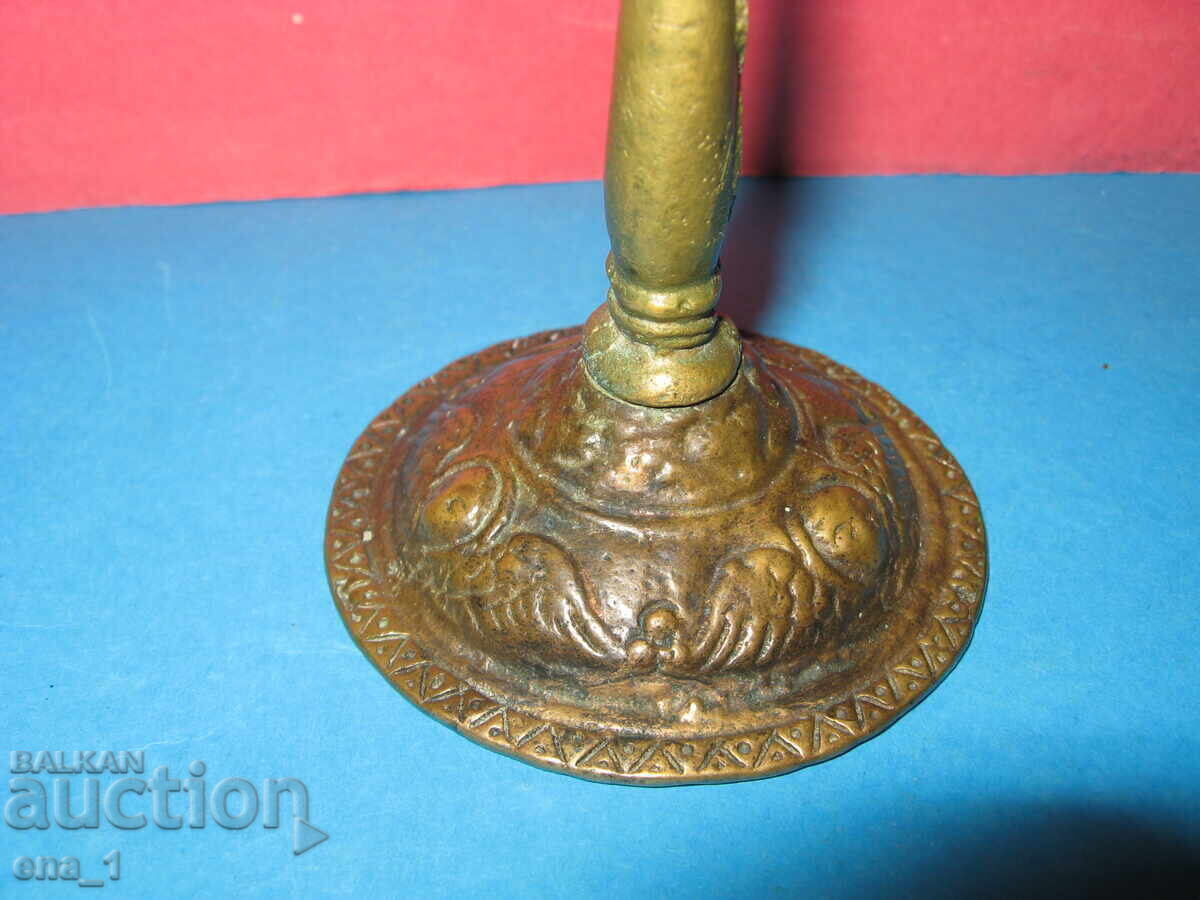 Бронзов напрестолен възрожденски православен кръст от 19 век - 6