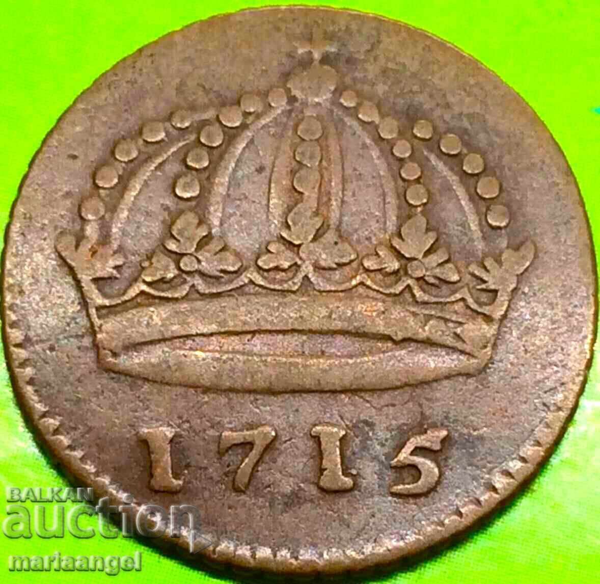 Σουηδία 1 Δάλερ 1715 Κάρολος XII Μέτνα