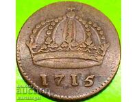Σουηδία 1 Δάλερ 1715 Κάρολος XII Μέτνα