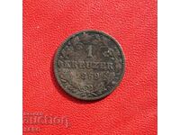Germany-Württemberg-1 Kreuzer 1869
