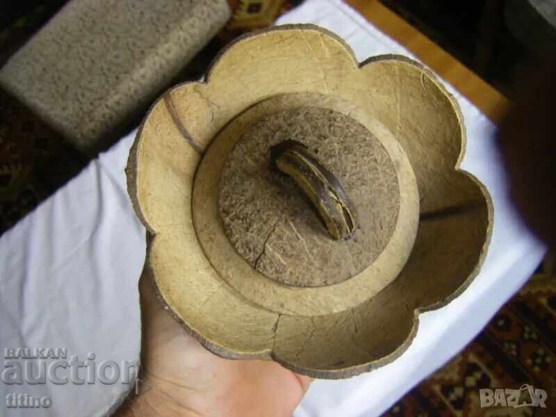 Exotic wooden vase with lid, pot, flower pot - 5