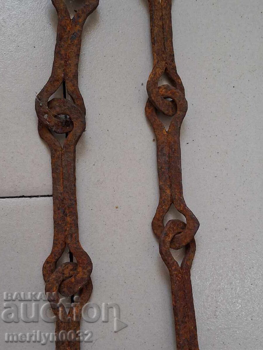 Old wrought iron chain with hook, hearth chain hook chain - 7 Old wrought iron chain with hook, hearth chain hook chain - 7