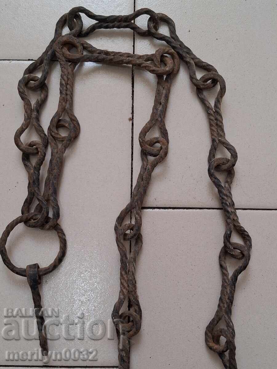 Old wrought iron chain with hook, hearth chain hook chain with price 49.90 BGN | € 25.51 Old wrought iron chain with hook, hearth chain hook chain with price 49.90 BGN | € 25.51