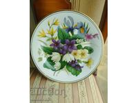 Farfurie decorativă florală din porțelan fin Edwardian fin