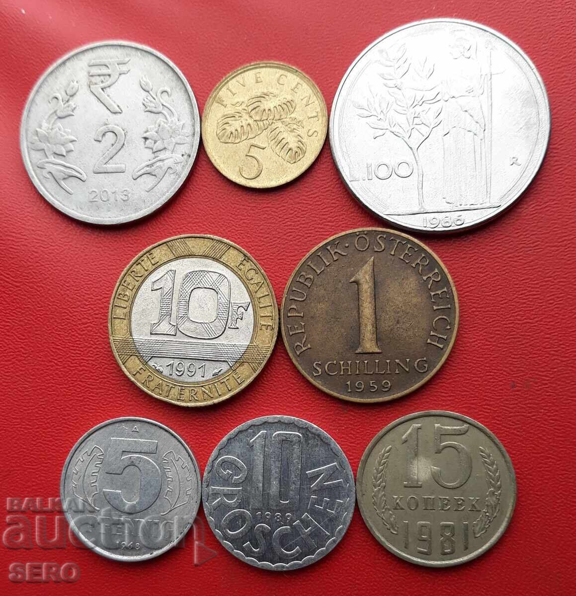 Lot mixt de 8 monede Lot mixt de 8 monede