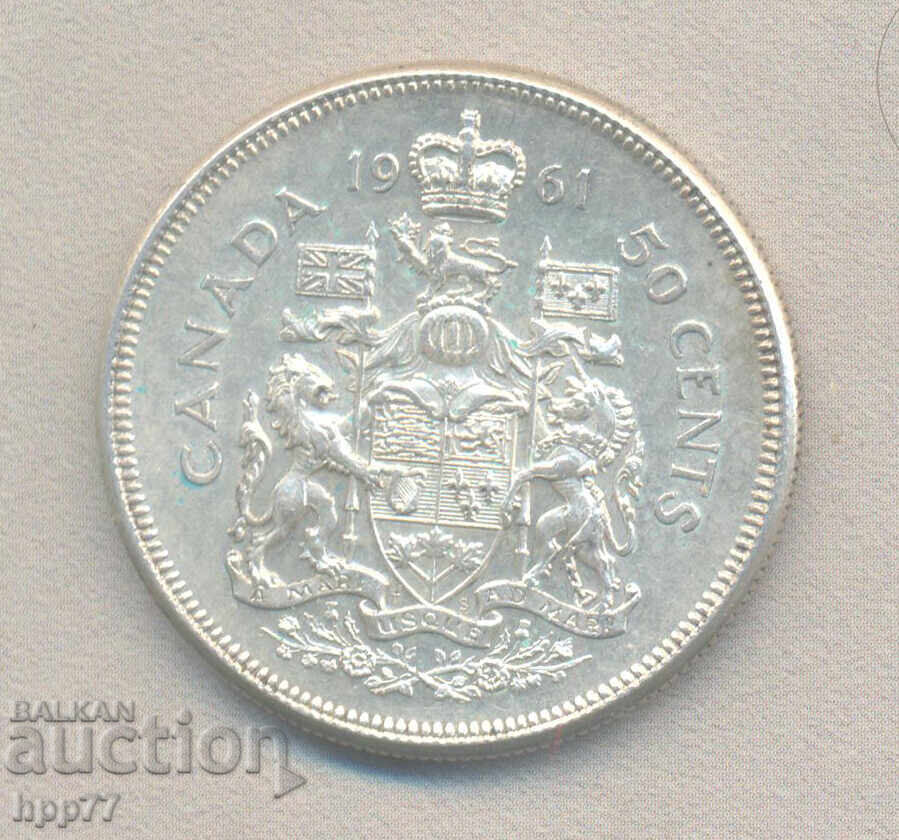 Silver Coin Canada 50 Cents 1961