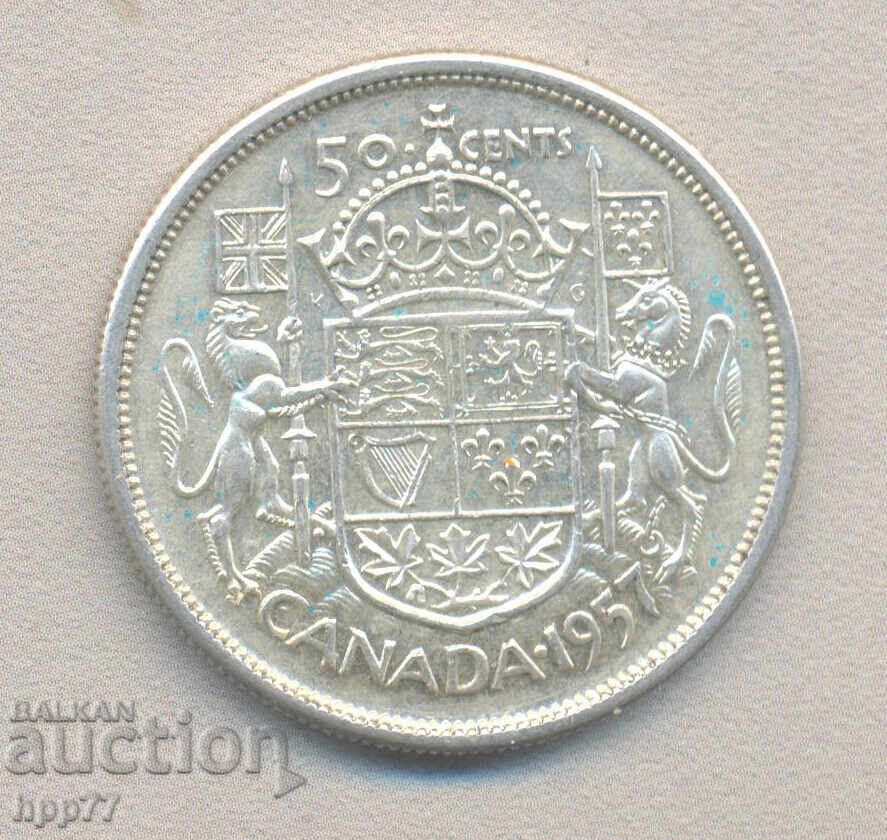 Silver Coin Canada 50 Cents 1957