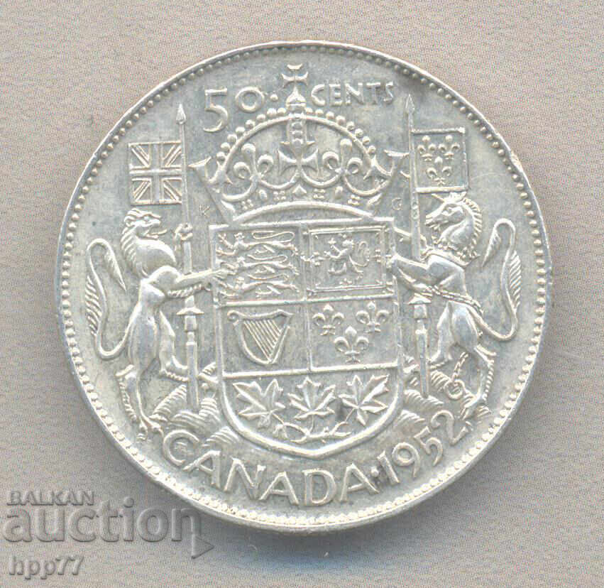 Silver Coin Canada 50 Cents 1952