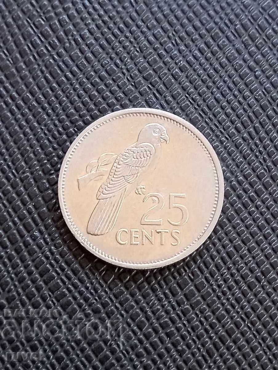 Insulele Seychelles, 25 cenți 1993