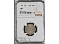 20 stotinki 1888 MS63