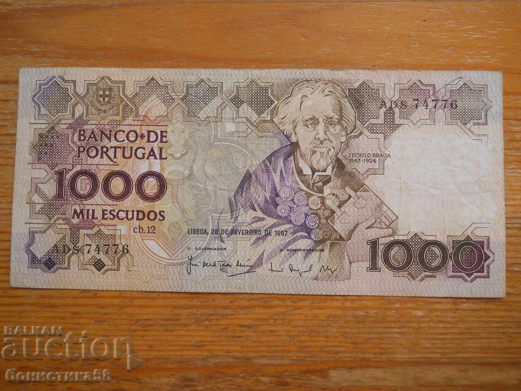 1000 Escudos 1987 - Portugal ( VF )