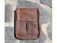 Geantă veche militară bulgară din piele pentru documente