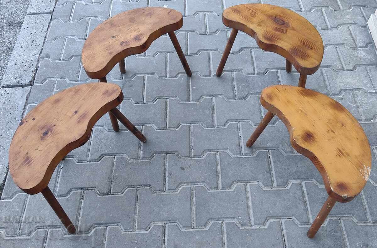 LOT OF 4 EXCELLENT CHAIRS, THREE-LEGGED CHAIR, CHAIR