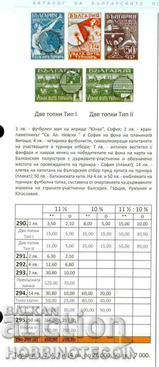 Livrarea V TURNEU DE FOTBAL BALCANIC BC 288 2 Leva 1935 MNH