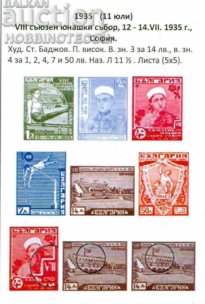Auction  BULGARIA VIII 8 YUNAK YUNASHKI SOBOR BK 294 - 2 Lv 1935 MNH 3