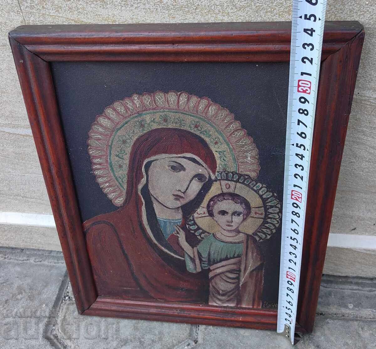 OLD PAINTED ICON VIRGIN MARY JESUS CHRIST with price 59.00 BGN | € 30.17