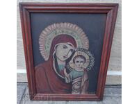 ICOANĂ VECHE PICTATĂ, MAICA DOMNULUI, FECIOARA MARIA, IISUS HRISTOS