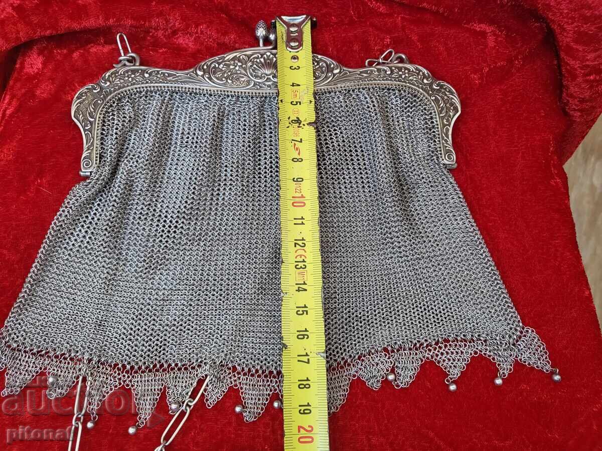 Αντίκα ασημένια γυναικεία τσάντα - 5