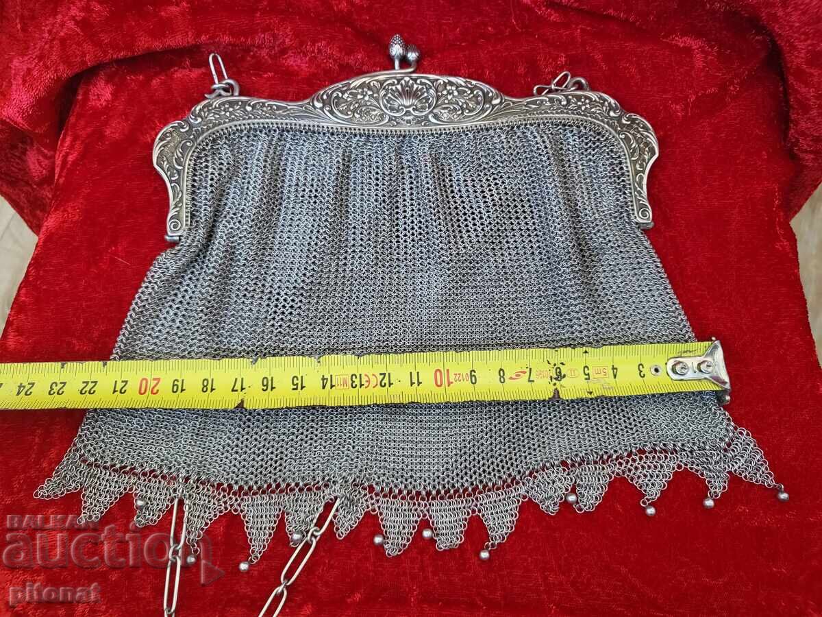 Αντίκα ασημένια γυναικεία τσάντα - 6