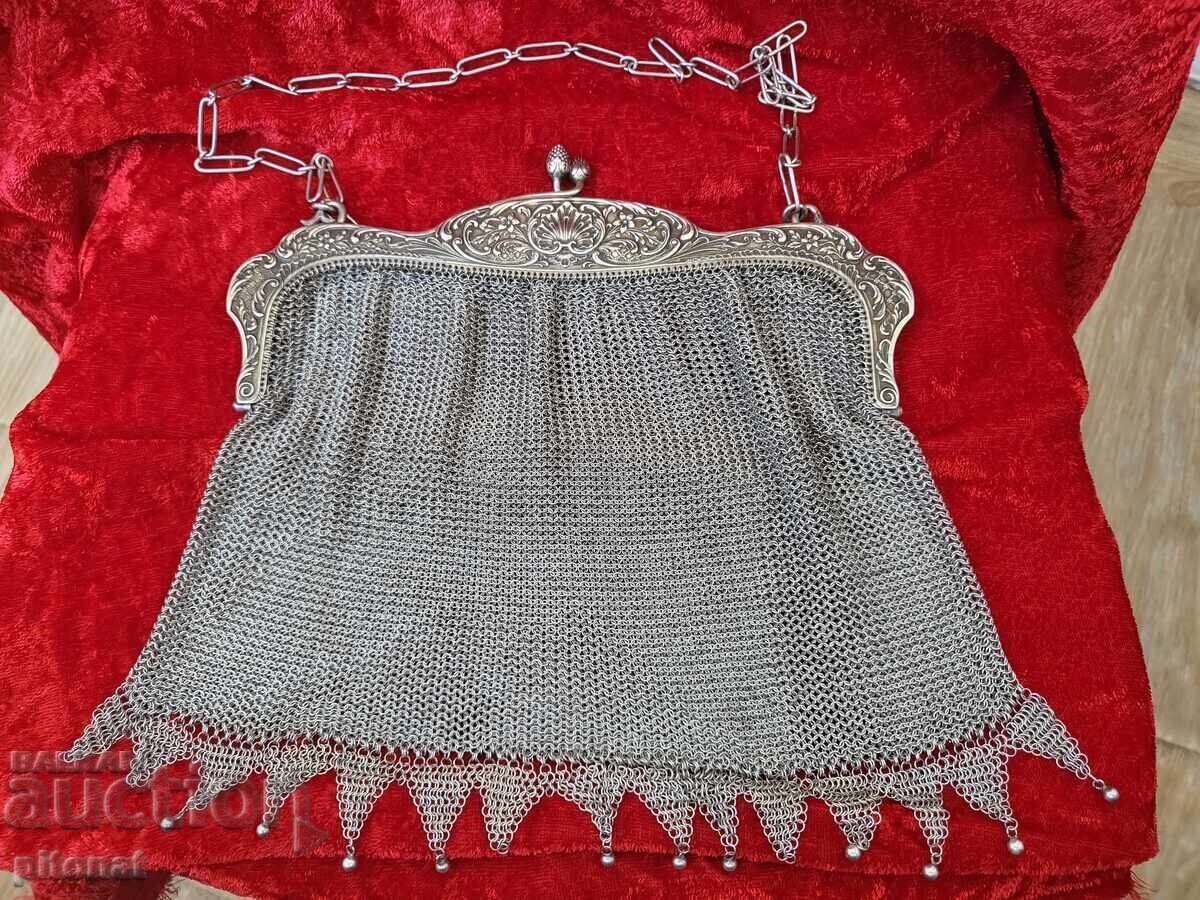 Αντίκα ασημένια γυναικεία τσάντα