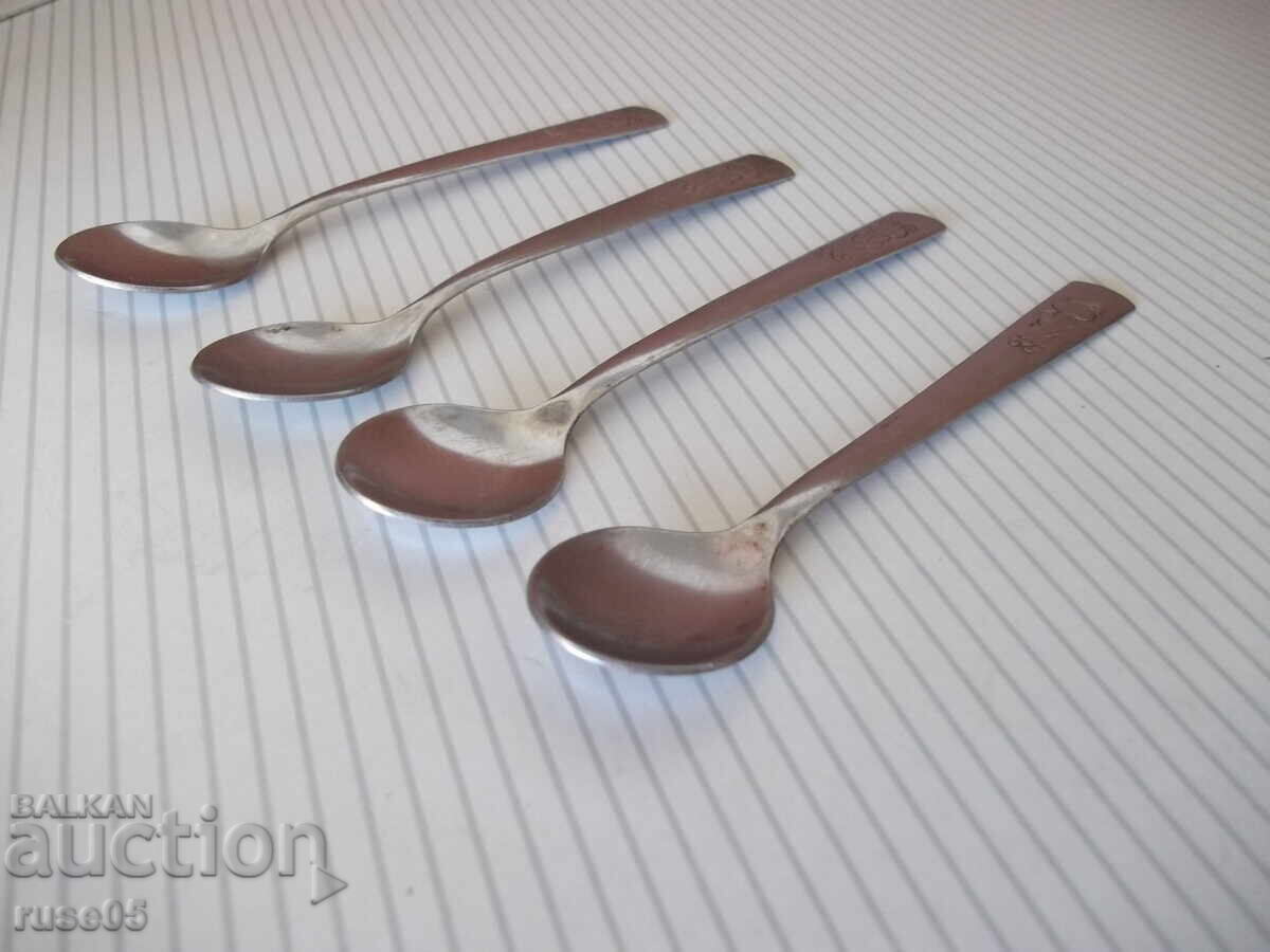 Lot of 4 Soviet spoons with price 8.00 BGN | € 4.09 Lot of 4 Soviet spoons with price 8.00 BGN | € 4.09