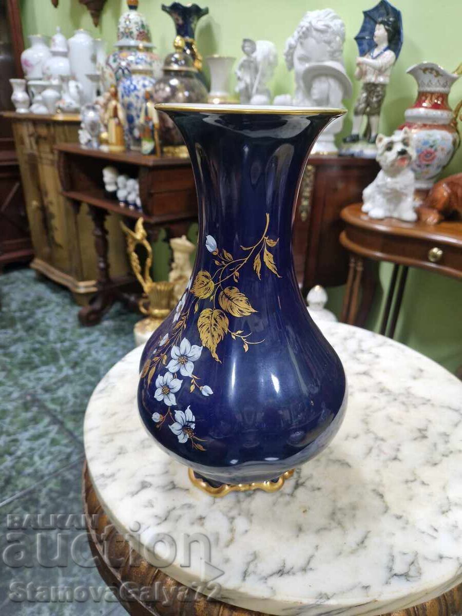 Beautiful antique German porcelain vase, cobalt blue - 5 Beautiful antique German porcelain vase, cobalt blue - 5