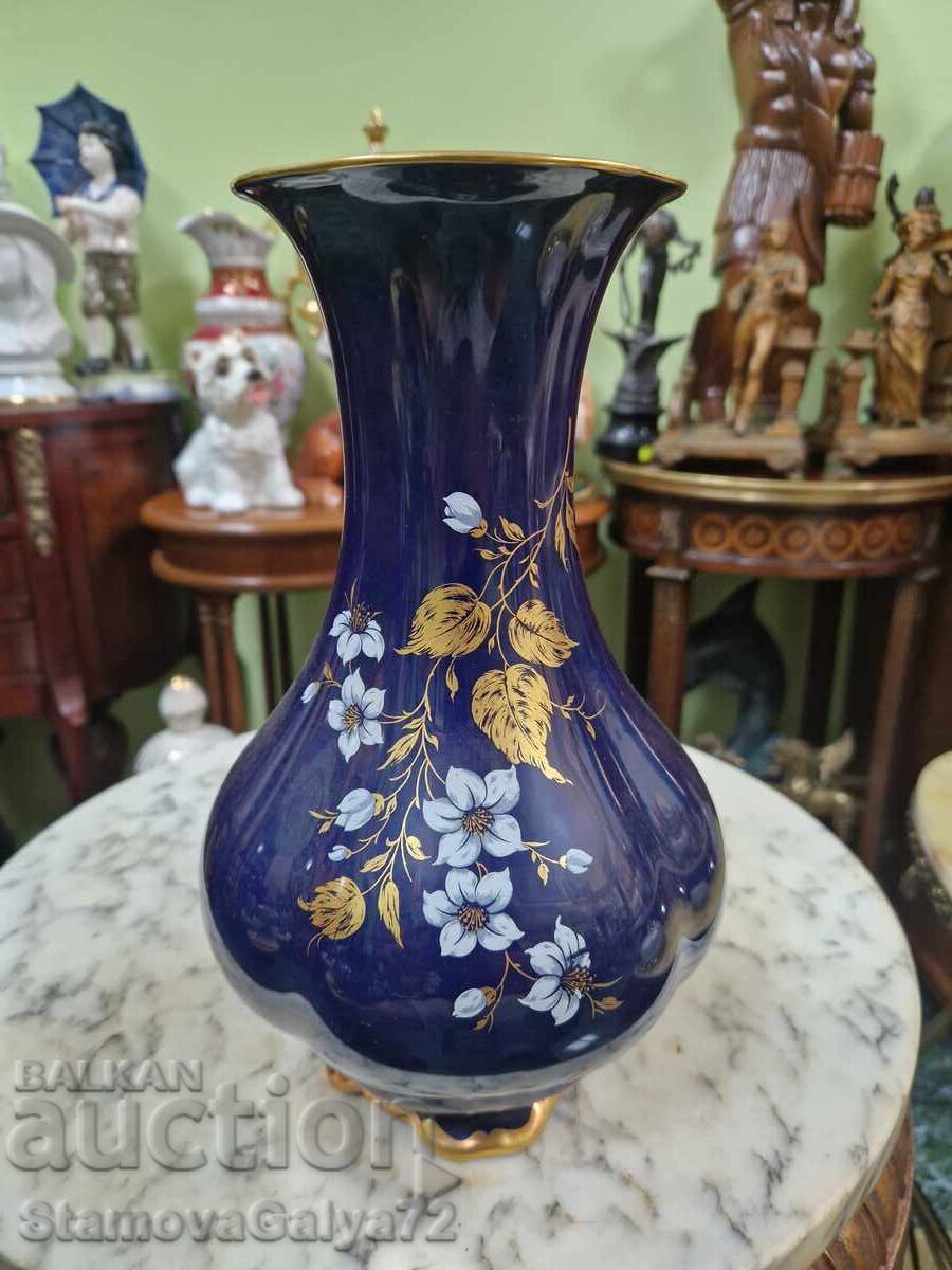 Beautiful antique German porcelain vase, cobalt blue Beautiful antique German porcelain vase, cobalt blue