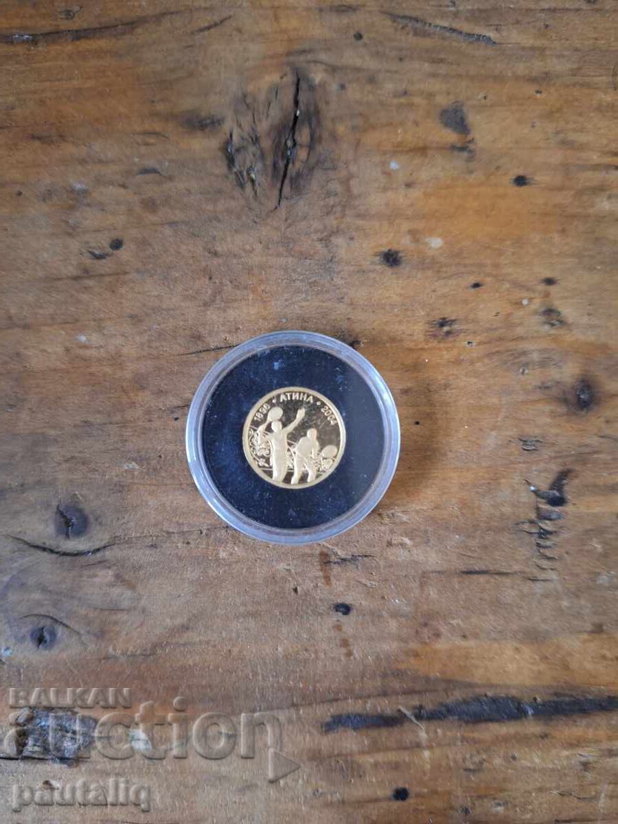 5 lei 2002 Jocurile Olimpice Atena tenis cu preț 400.00 BGN | € 204.52
