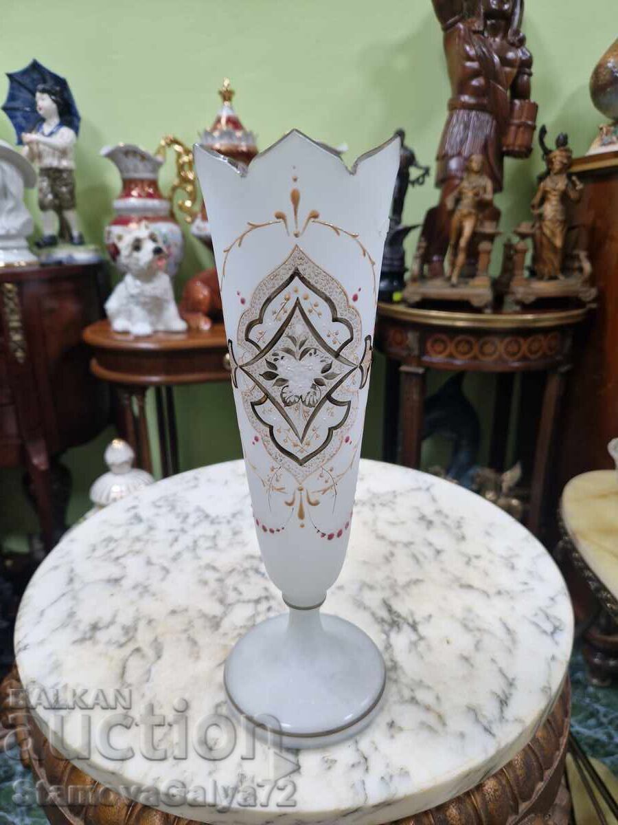 Σπάνιο παλιό αντίκα βάζο Harrah Bohemia του 19ου αιώνα Σπάνιο παλιό αντίκα βάζο Harrah Bohemia του 19ου αιώνα