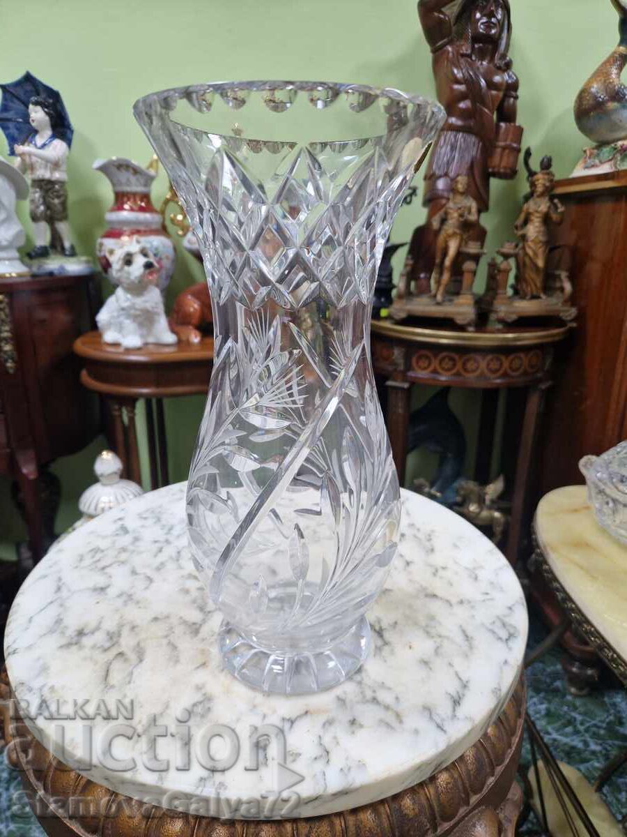 A lovely antique German crystal vase - 5