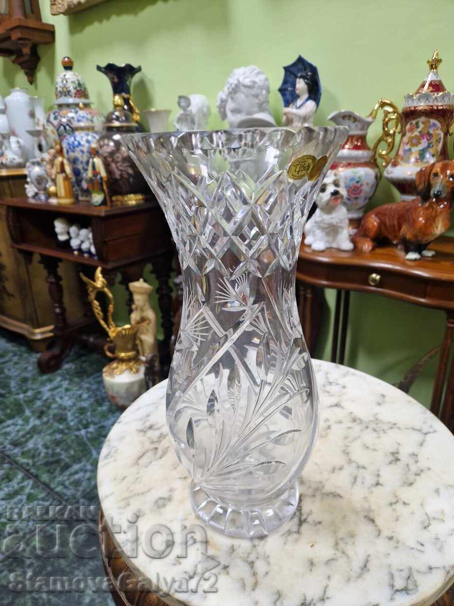 A lovely antique German crystal vase - 6