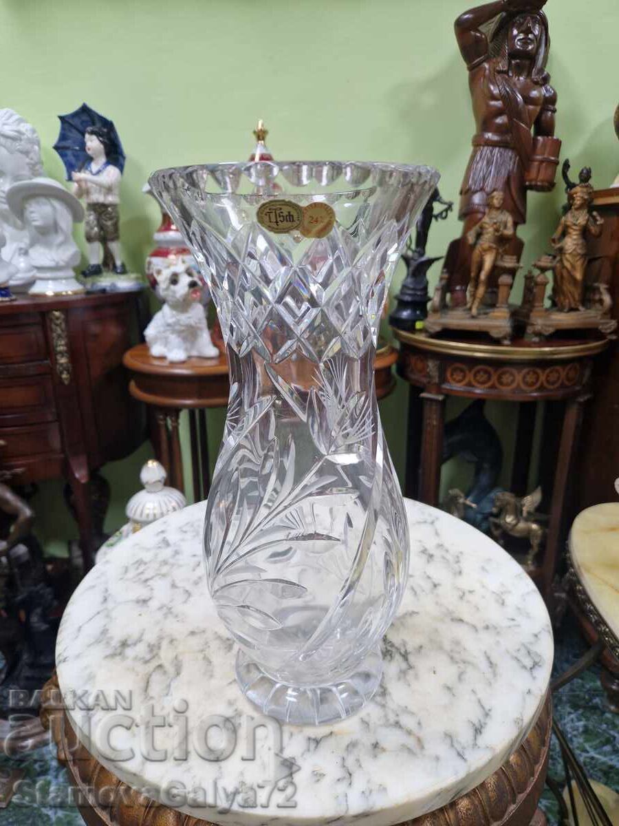 A lovely antique German crystal vase