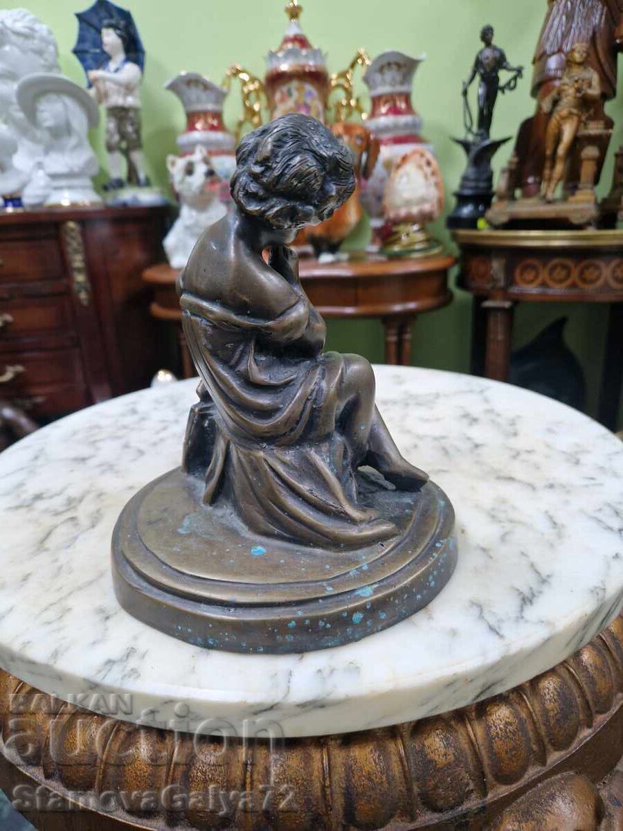 Old, scary French bronze figure statuette - 5
