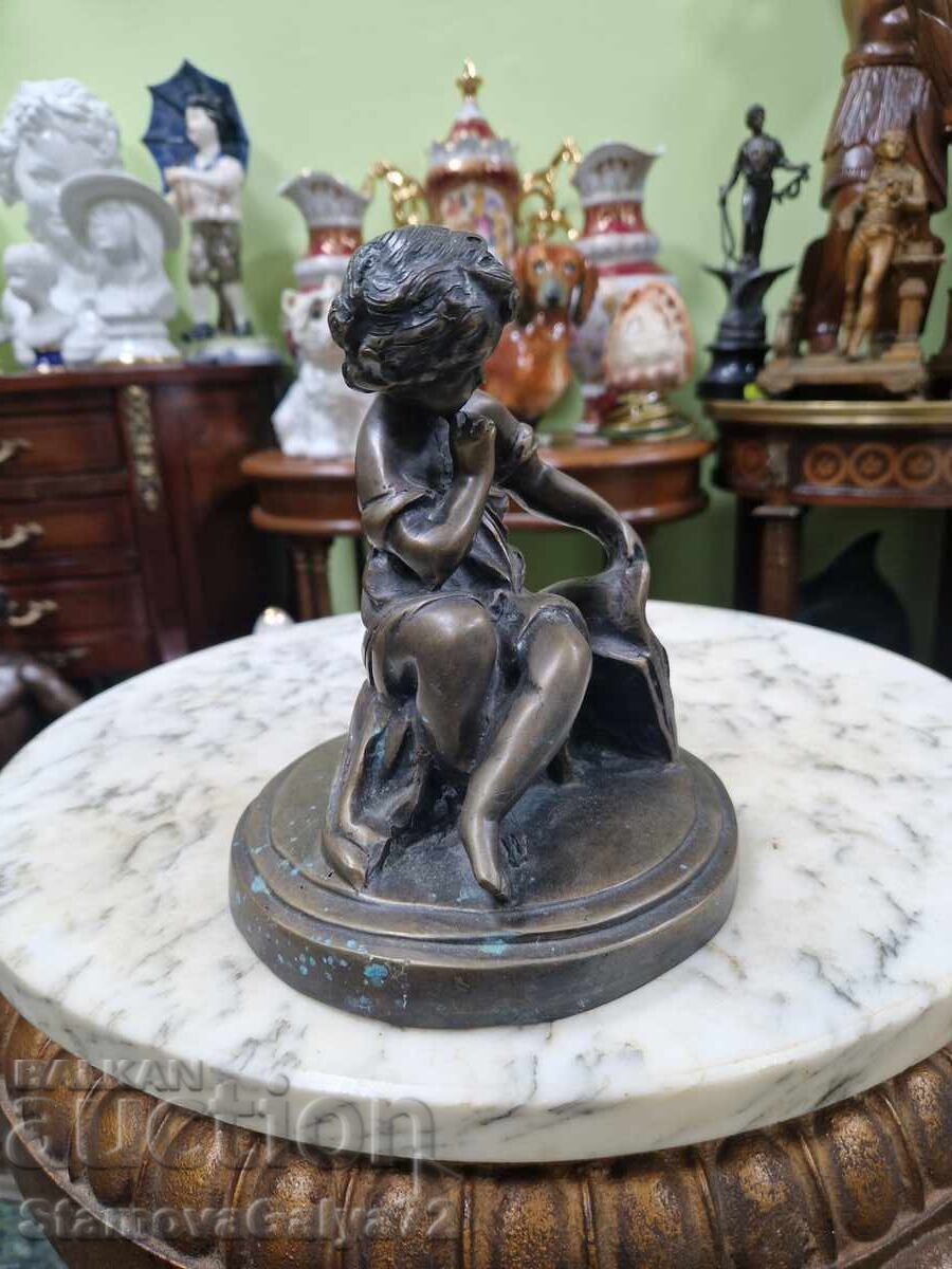 Old, scary French bronze figure statuette - 6