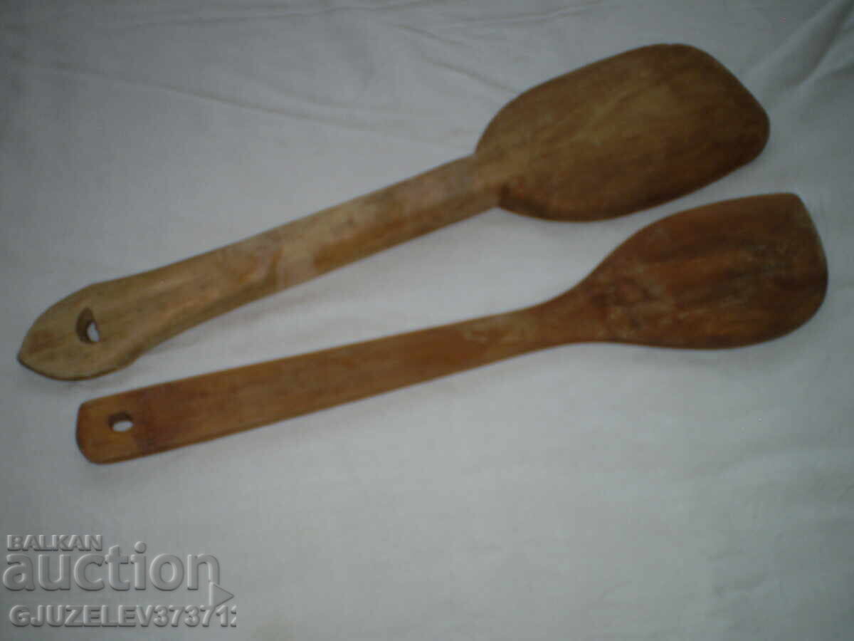 Primitive Two Wooden Butter Paddles Farmhouse Paddles with price 45.00 BGN | € 23.01